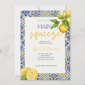 Hauptpresse italienische Tile Bridal Dusche Einlad Einladung