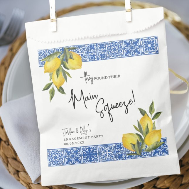 Hauptpresse Lemon & Blue Tile Verlobung gefunden Geschenktütchen (Von Creator hochgeladen)