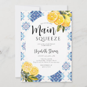 Hauptpresse Lemon Blue Tiles Bright Brautparty Einladung