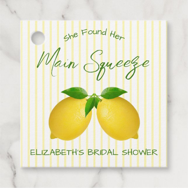 Hauptpresse Lemon Brautparty Geschenkanhänger (Vorderseite)