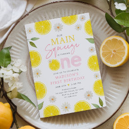 Hauptpresse Lemon Daisy Erster Geburtstag Einladung