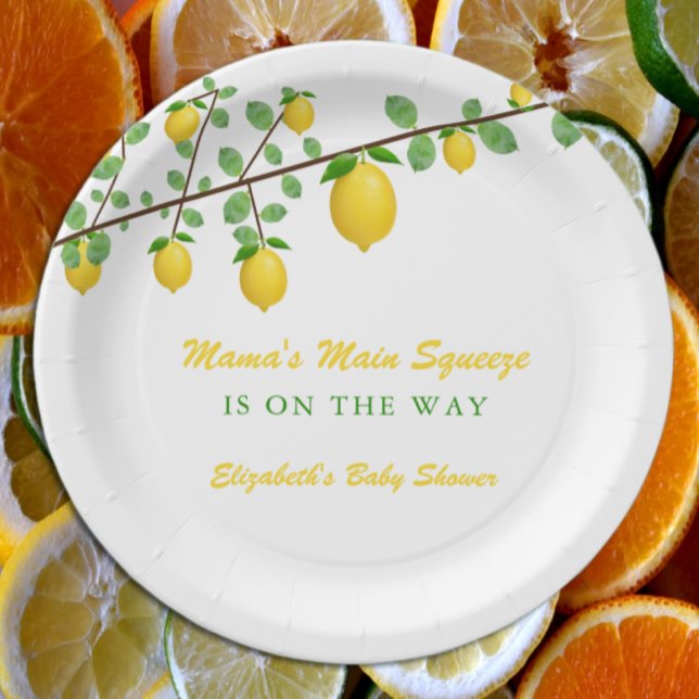 Hauptpresse Lemon Gender Neutral Baby Dusche Pappteller (Von Creator hochgeladen)