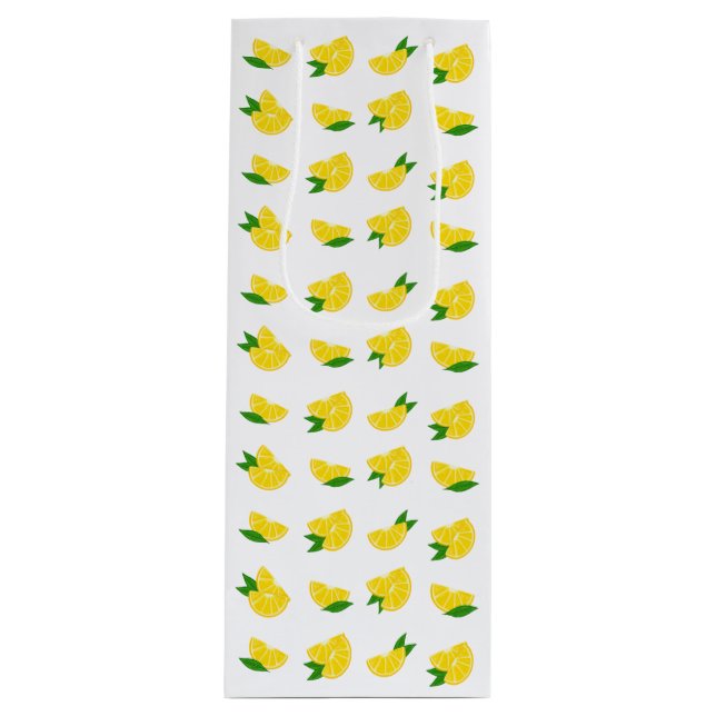 Hauptpresse Lemon Print Wine Geschenktasche Geschenktüte Für Weinflaschen (Vorderseite)