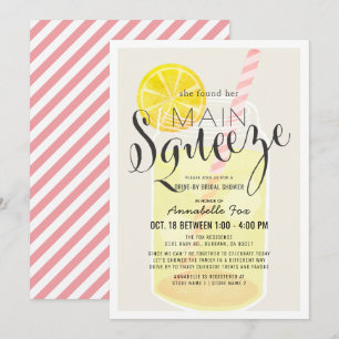 Hauptpresse Lemonade Jar Drive-by-Brautparty Einladung