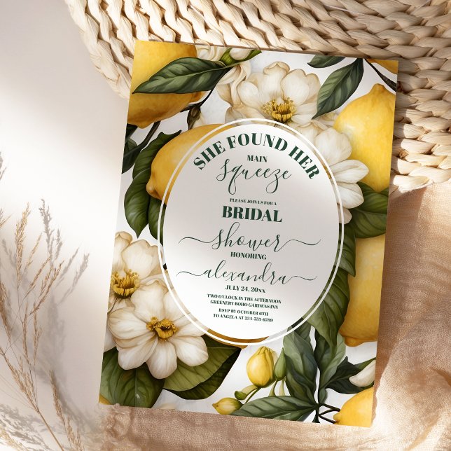Hauptpresse Modernes Brautparty Wasserfarben Lemon Einladung (Von Creator hochgeladen)