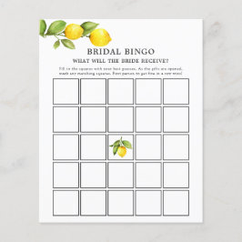 Hauptqueeze Lemons Bridal Bingo Game Card