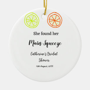 Hauptqueeze ZitronenZitrusfrüchte Brautparty Name  Keramik Ornament
