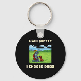 Hauptquest Ich Wähle Hunde Retro Pixel Rpg Gamer K Schlüsselanhänger