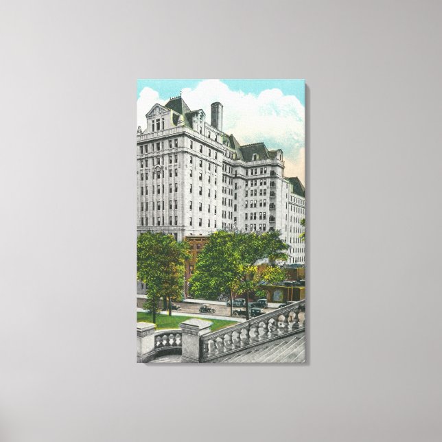 Hauptstadt Anfahrt View of NY Telefone Co. Bldg Leinwanddruck (Vorderseite)