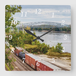 Hauptstadt-Ansicht von Missouri Quadratische Wanduhr