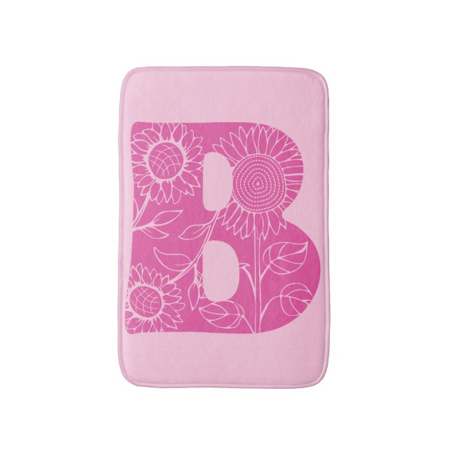 Hauptstadt B florale Monogramm Badematte (Vorderseite Vertikal)
