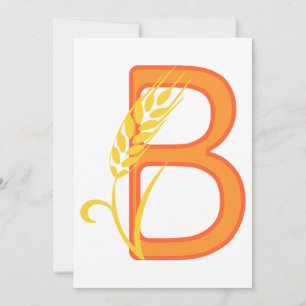 Hauptstadt B florale Monogramm Einladung