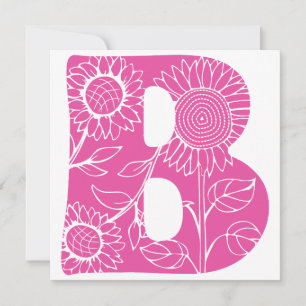 Hauptstadt B florale Monogramm Einladung