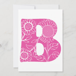 Hauptstadt B florale Monogramm Einladung
