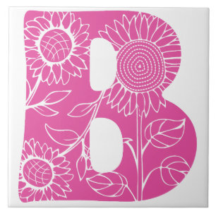 Hauptstadt B florale Monogramm Fliese