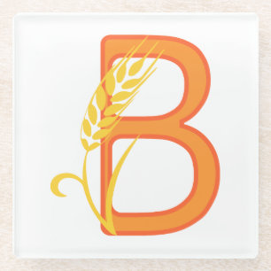Hauptstadt B florale Monogramm Glasuntersetzer