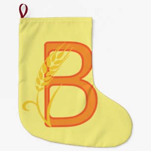 Hauptstadt B florale Monogramm Großer Weihnachtsstrumpf