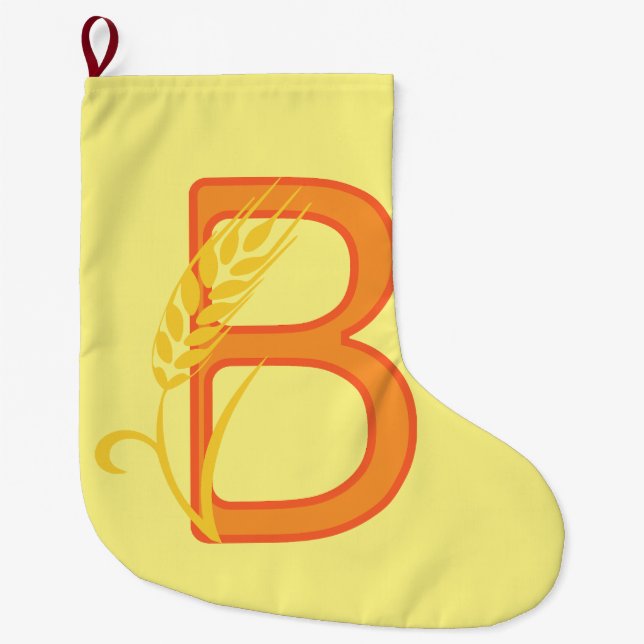 Hauptstadt B florale Monogramm Großer Weihnachtsstrumpf (Vorderseite)