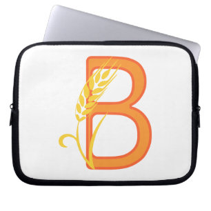 Hauptstadt B florale Monogramm Laptopschutzhülle