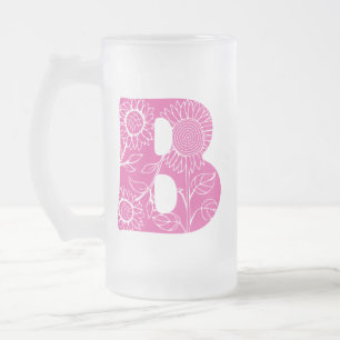 Hauptstadt B florale Monogramm Mattglas Bierglas