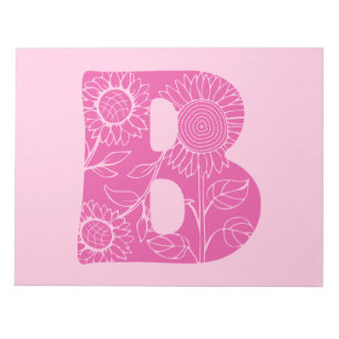 Hauptstadt B florale Monogramm Notizblock