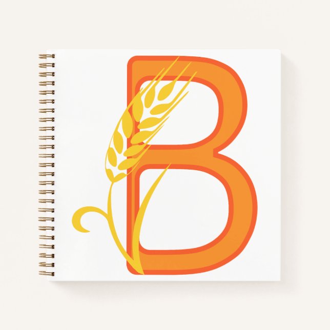 Hauptstadt B florale Monogramm Notizbuch (Vorderseite)