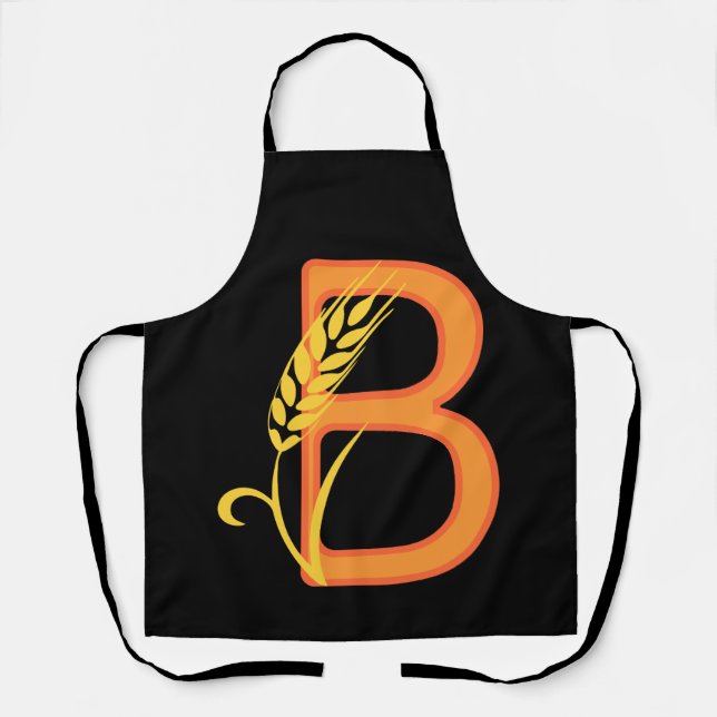 Hauptstadt B florale Monogramm Schürze (Vorderseite)