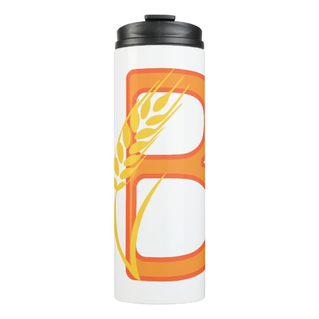 Hauptstadt B florale Monogramm Thermosbecher (Vorderseite)