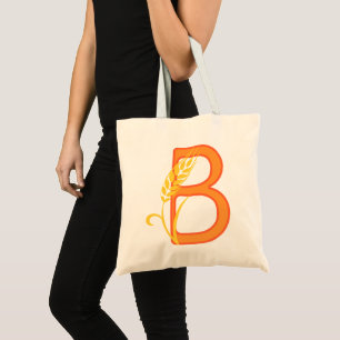 Hauptstadt B florale Monogramm Tragetasche