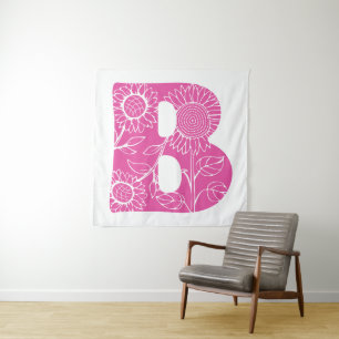 Hauptstadt B florale Monogramm Wandteppich