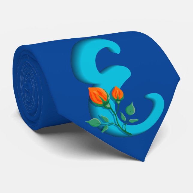 Hauptstadt Brief E florale Monogramm Krawatte (Gerollt)