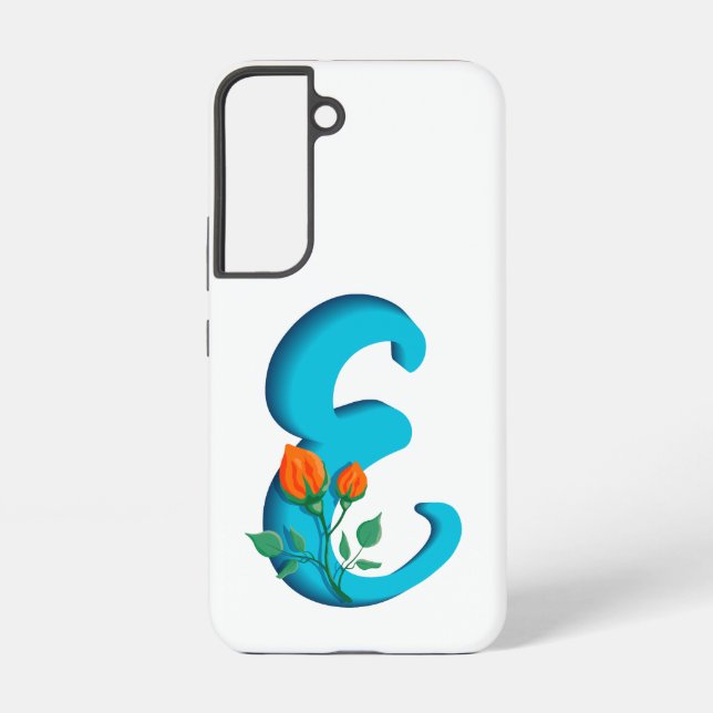 Hauptstadt Brief E florale Monogramm Samsung Galaxy Hülle (Rückseite)