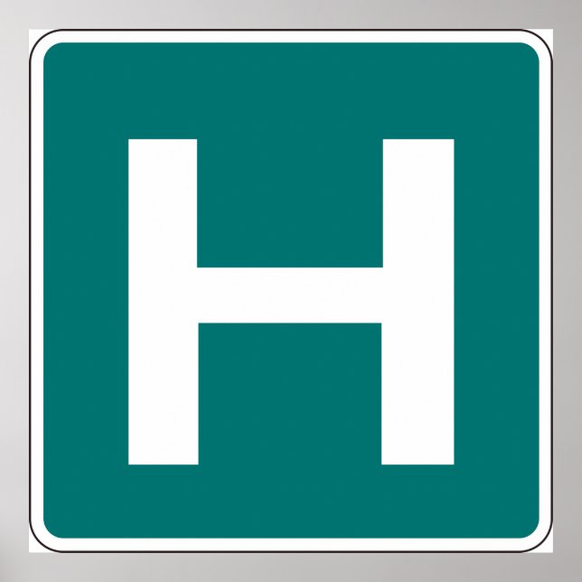 Hauptstadt Brief H Grüner Hintergrund Poster (Vorne)