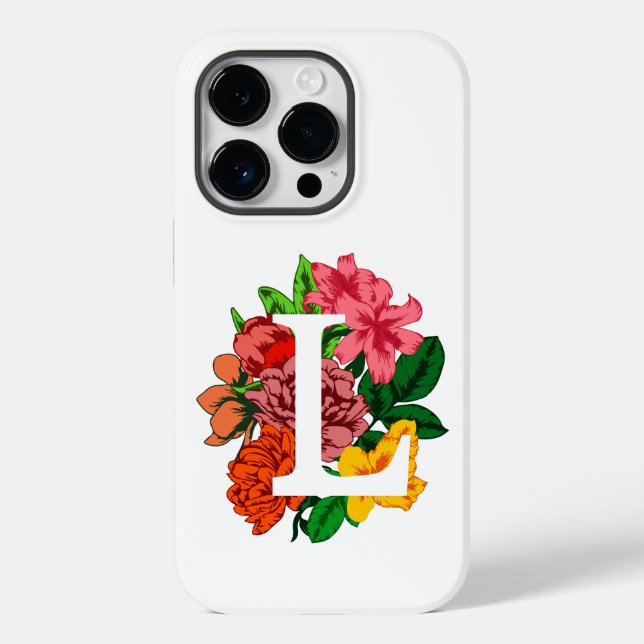 Hauptstadt Brief L floral monogramm Case-Mate iPhone 14 Pro Hülle (Rückseite)