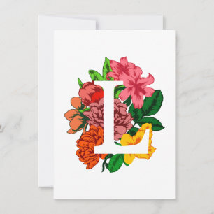 Hauptstadt Brief L floral monogramm Einladung