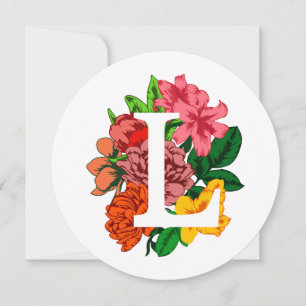 Hauptstadt Brief L floral monogramm Einladung