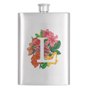 Hauptstadt Brief L floral monogramm Flachmann