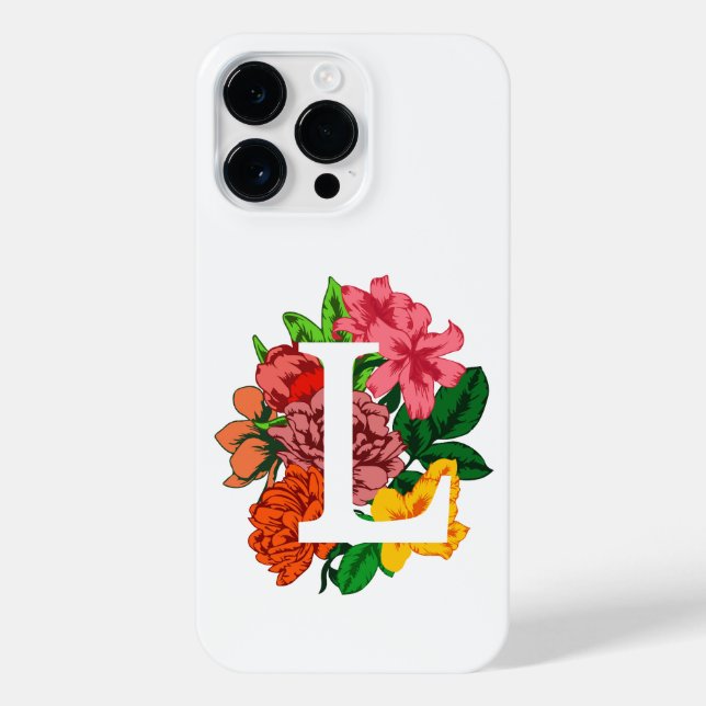 Hauptstadt Brief L floral monogramm iPhone 14 Pro Max Hülle (Rückseite)