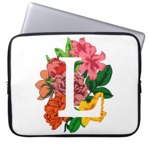 Hauptstadt Brief L floral monogramm Laptopschutzhülle