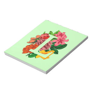 Hauptstadt Brief L floral monogramm Notizblock