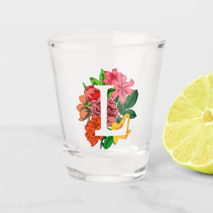Hauptstadt Brief L floral monogramm Schnapsglas