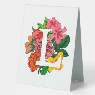 Hauptstadt Brief L floral monogramm Tischaufsteller