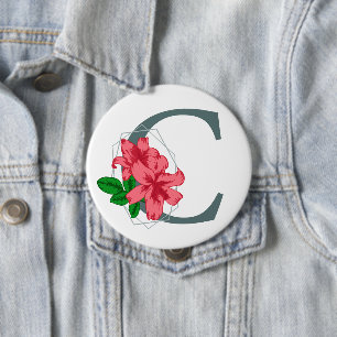 Hauptstadt Buchstabe C florale Monogramm Button