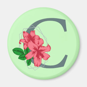 Hauptstadt Buchstabe C florale Monogramm Magnet