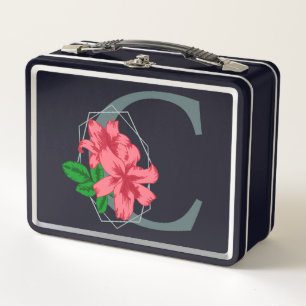 Hauptstadt Buchstabe C florale Monogramm Metall Brotdose