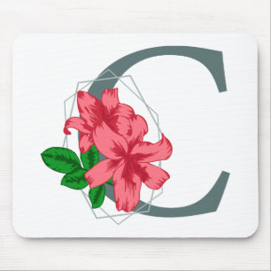 Hauptstadt Buchstabe C florale Monogramm Mousepad