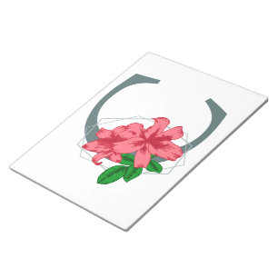 Hauptstadt Buchstabe C florale Monogramm Notizblock