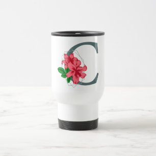 Hauptstadt Buchstabe C florale Monogramm Reisebecher