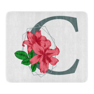 Hauptstadt Buchstabe C florale Monogramm Schneidebrett
