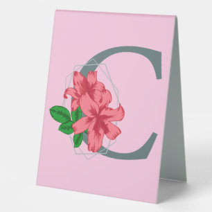 Hauptstadt Buchstabe C florale Monogramm Tischaufsteller